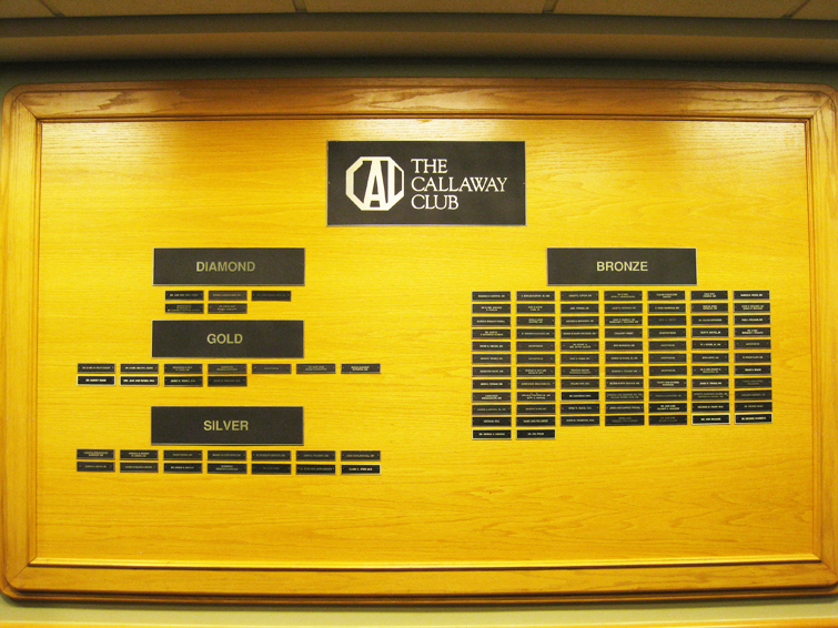 Cal Club award board