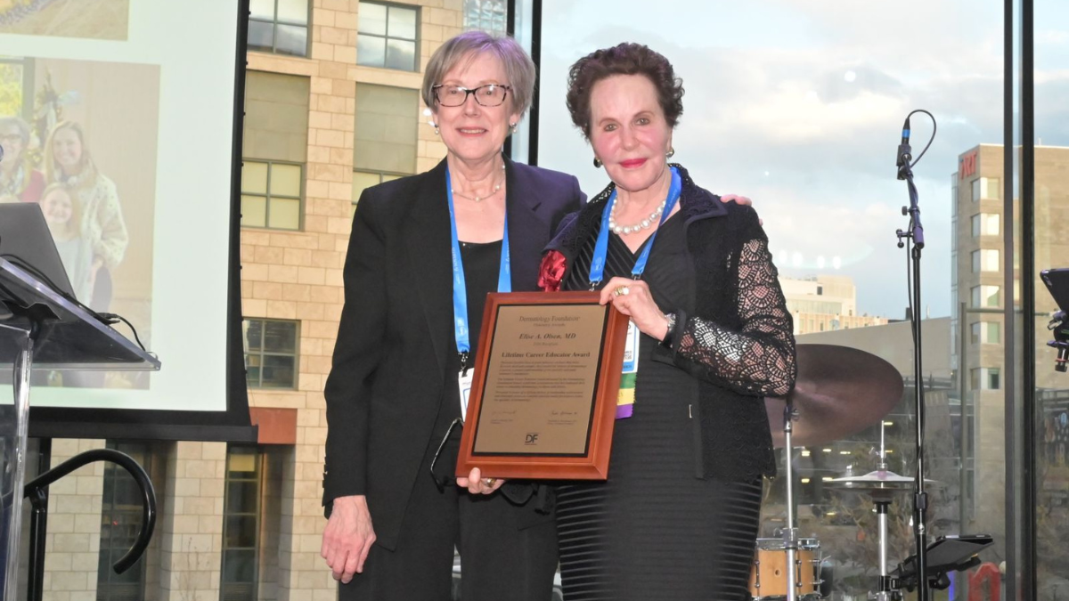 Dr. Elise Olsen at 2026 AAD awards ceremony
