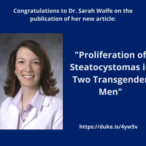 Dr. Sarah Wolfe published article announcement